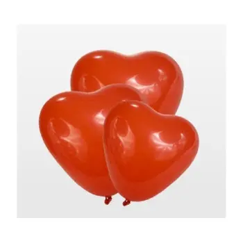 B/100 GLOBO CORAZON ROJO 12"