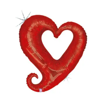 GLOBO CORAZON HUECO ROJO 73X79