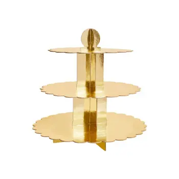 SOPORTE PASTEL ORO 3P 34X35CM