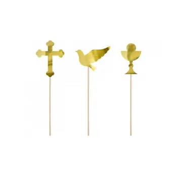P/6 TOPPER COMUNION ORO 31.5CM