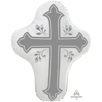 GLOBO CRUZ COMUNION PLATA