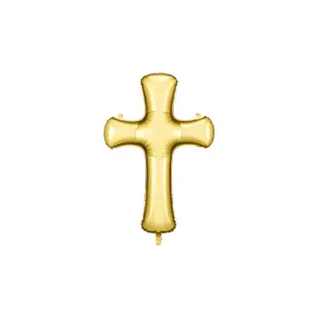 GLOBO CRUZ DORADA 104X75CM