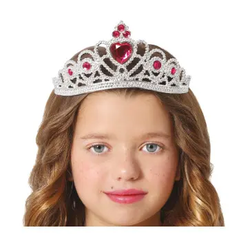 TIARA PLATA GEMAS ROJAS