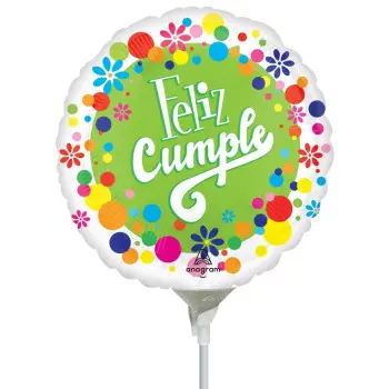 GLOBO PALO FELIZ CUMPLE PUNTOS