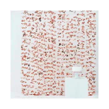 CORTINA FLORES ORO ROSA 2X1,80