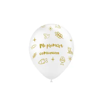 B/8 GLOBO 90CM COMUNION BLANCO