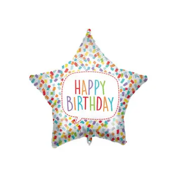 GLOBO 18"ESTRELLA H.BDAY CONFE