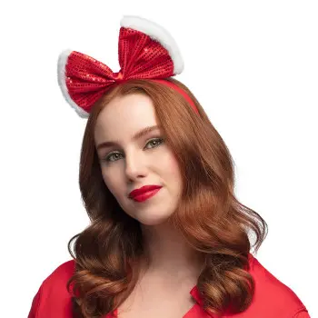 DIADEMA LAZO ROJO NAVIDAD