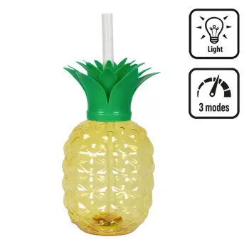 VASP PIÑA C/CAÑITA LUZ LED