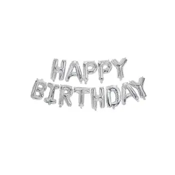 GLOBOS LETRAS HAPPY BDAY PLATA