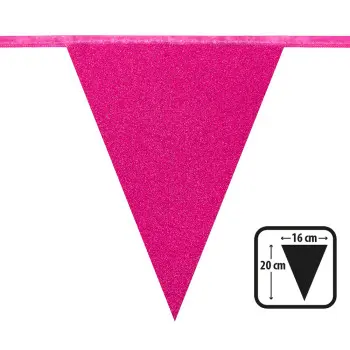 BANDERIN PAPEL FUCSIA GLITTER6