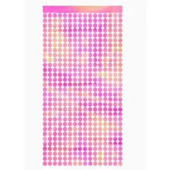 CORTINA CIRCULOS FUCSIA 1X2MT
