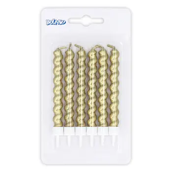 P/6 VELAS ORO ESPIRAL