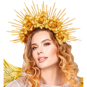 DIADEMA HALO PINCHOS+ROSA ORO