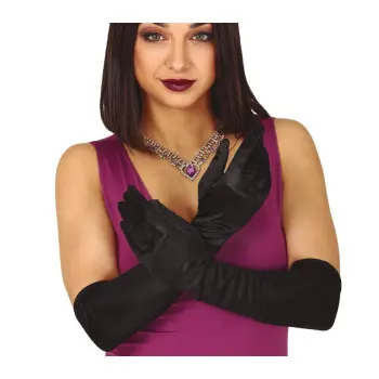 GUANTES LARGOS SATIN NEGRO 51C