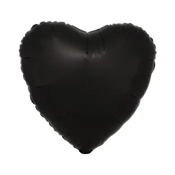 GLOBO CORAZON NEGRO SATIN