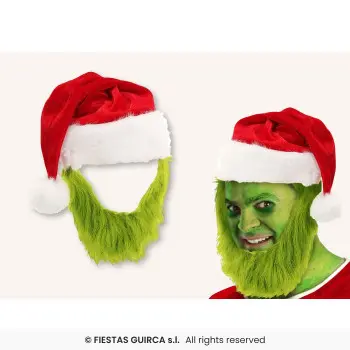 GORRO PAPA NOEL BARBA VERDE