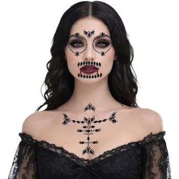 ADHESIVO FACIAL CALAVERA NEGRA