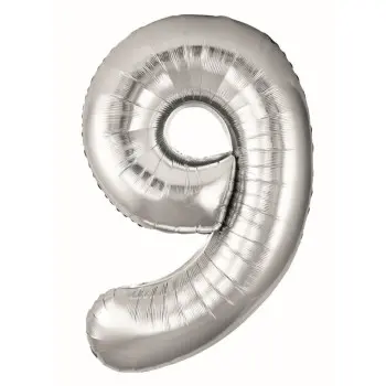 GLOBO Nº9 PLATA 86CM