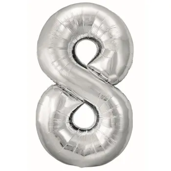 GLOBO Nº8 PLATA 86CM