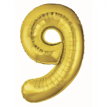 GLOBO Nº9 ORO 86CM