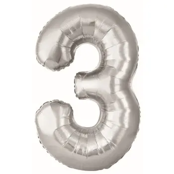 GLOBO Nº3 PLATA 86CM