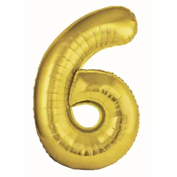 GLOBO Nº6 ORO 86CM