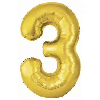 GLOBO Nº3 ORO 86CM