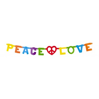 BANNER HIPPIE "PEACE AND LOVE"