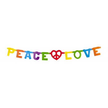 Banner Hippie "Peace And Love"