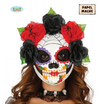 CARETA ESQUELETO FLORES