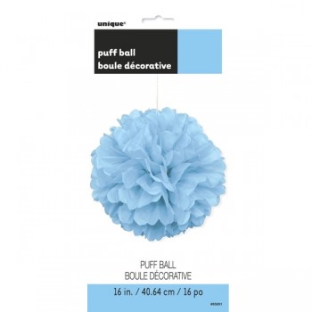 Colg.Pompon Azul Pastel 40Cm