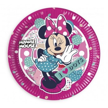 P/8 Platos Minnie Dots 23Cm
