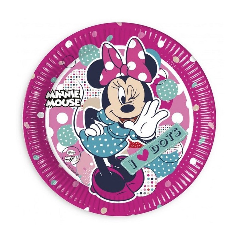 P/8 Platos Minnie Dots 23Cm