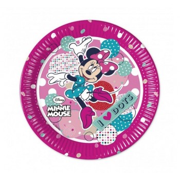 P/8 Platos Minnie Dots 20Cm