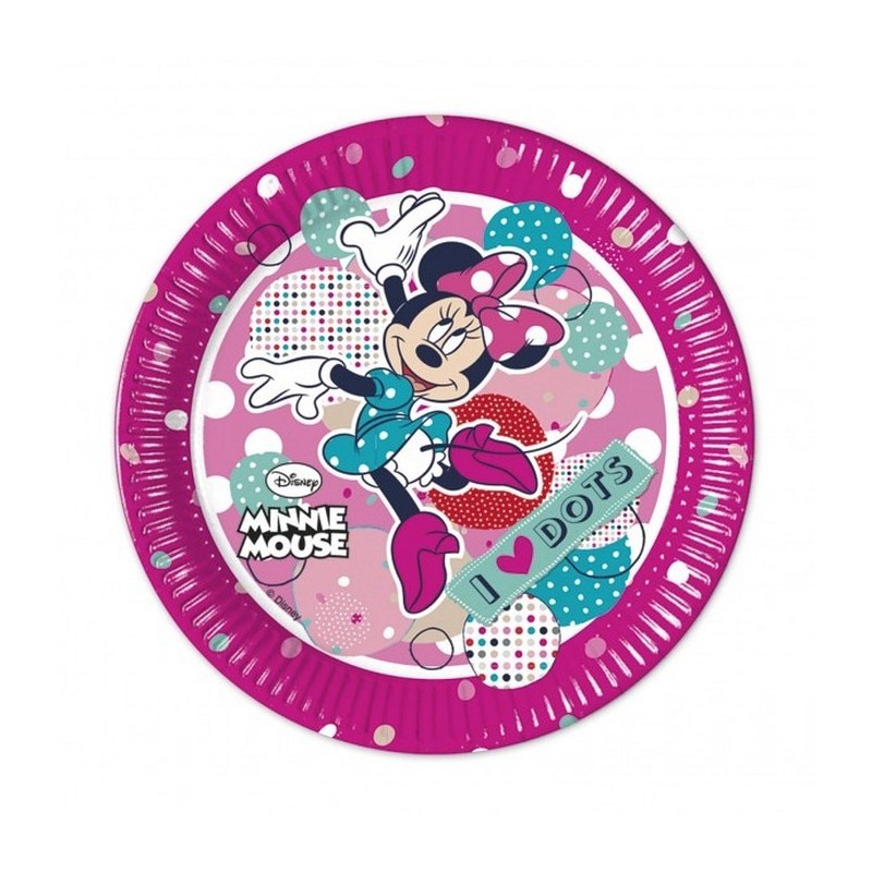 P/8 Platos Minnie Dots 20Cm P/8 Platos Minnie Dots 20Cm