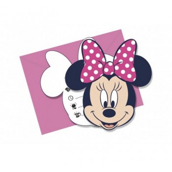 P/6 Invitaciones Minnie Dots
