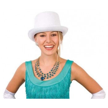 Sombrero Copa Blanco Satin