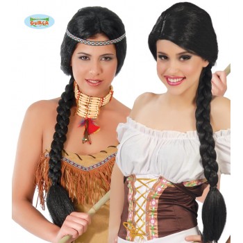 PELUCA TRENZA NEGRA