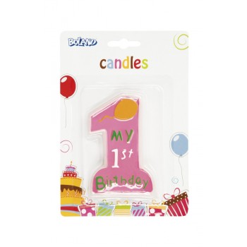 Vela "My 1St Birthday" Rosa