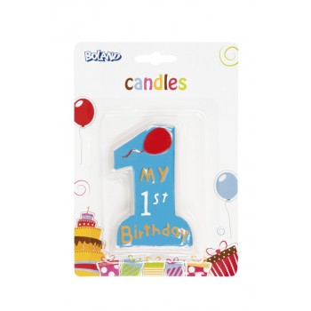 Vela "My 1St Birthday" Azul
