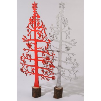 ARBOL NAVIDAD C/SOP.BL/RJ 60CM