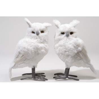 BUHO BLANCO C/GLITTER 17CM