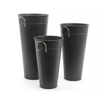 MACETERO ALTO NEGRO ZINC PEQ