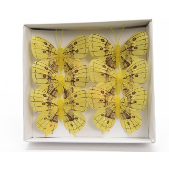 C/6 MARIPOSA AMARILLAS 8CM