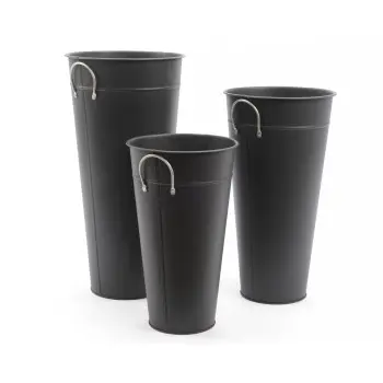 MACETERO ALTO NEGRO ZINC MED