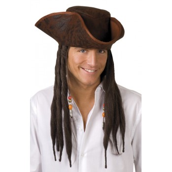 Tricornio Pirata Marron C/Pelo