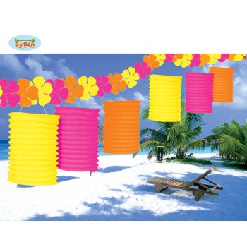 GUIRN.6FAROLILLOS C/FLORES 3M