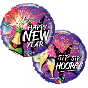 Globo 18" Happy New Year Red