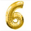 Globo Nº6 Oro 34" Globo Nº6 Oro 34"